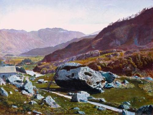 Atkinson Grimshaw Bowder Stone, Borrowdale oil painting image